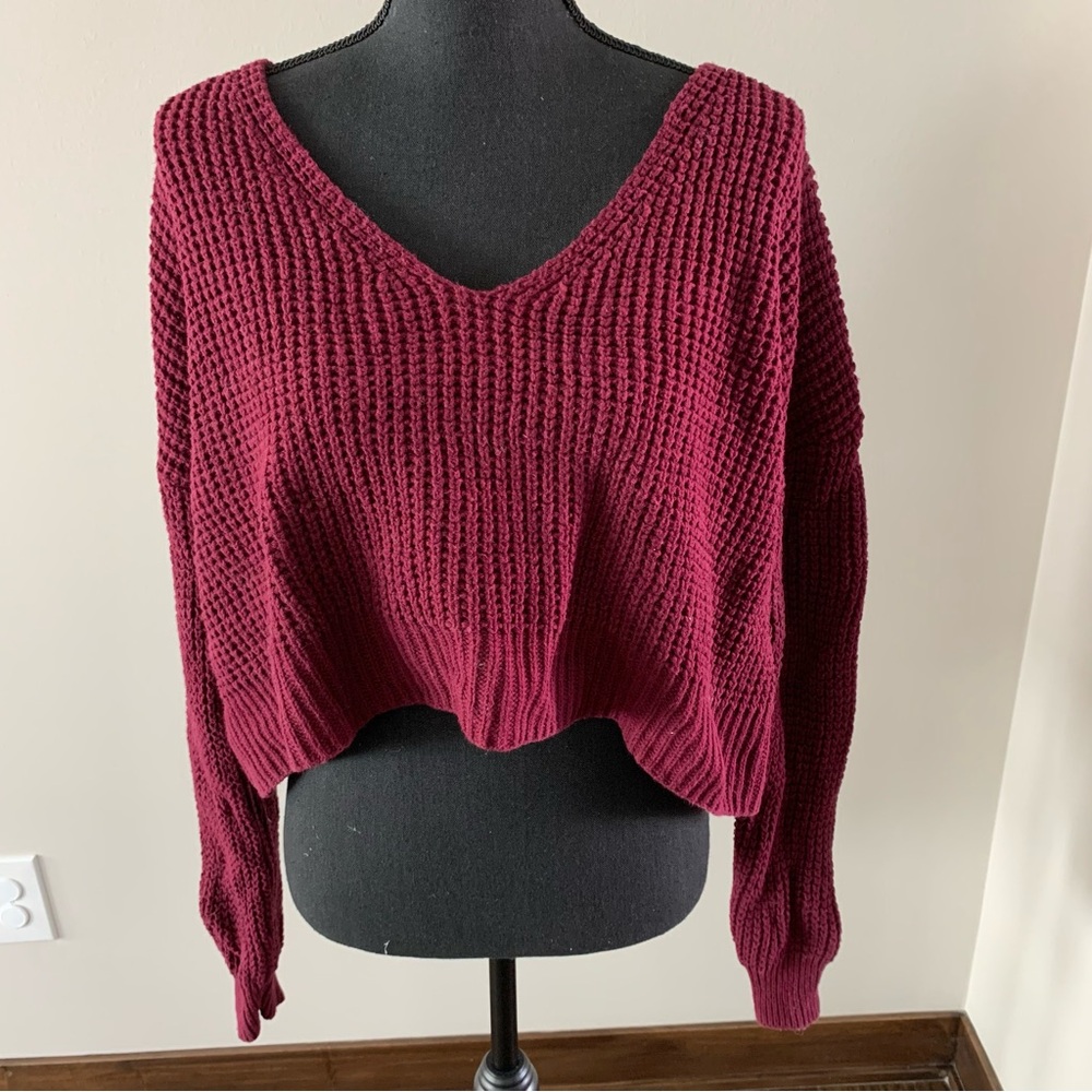Stitches & Stripes cropped knit sweater